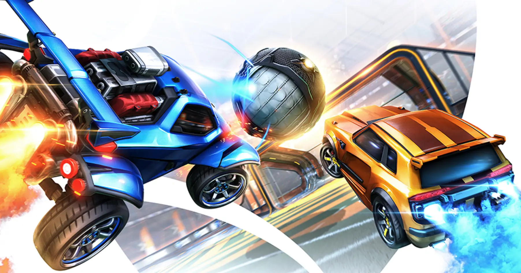foto van de 2 auto's uit de game, Octane links en Fennec rechts